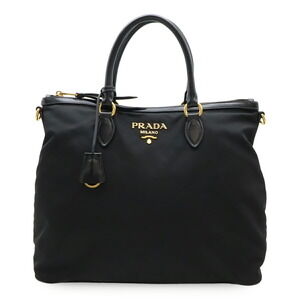 Prada Shoulder Bag Tote handbag leather Black